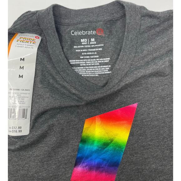 Celebrate It Pride Lightning Bolt Rainbow Tshirt size M NWT - Picture 5 of 5
